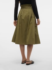 VERO MODA Green Belted A-Line Cargo Utility Midi Skirt - Image 3 of 5