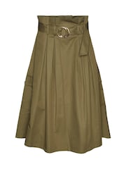 VERO MODA Green Belted A-Line Cargo Utility Midi Skirt - Image 5 of 5
