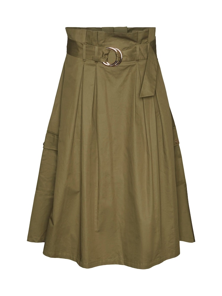 VERO MODA Green Belted A-Line Cargo Utility Midi Skirt - Image 5 of 5