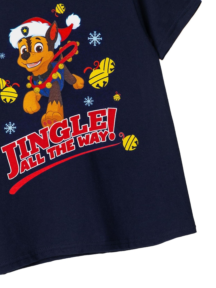 Vanilla Underground Blue Paw Patrol Boys Christmas 100% Cotton T-Shirt - Image 4 of 5