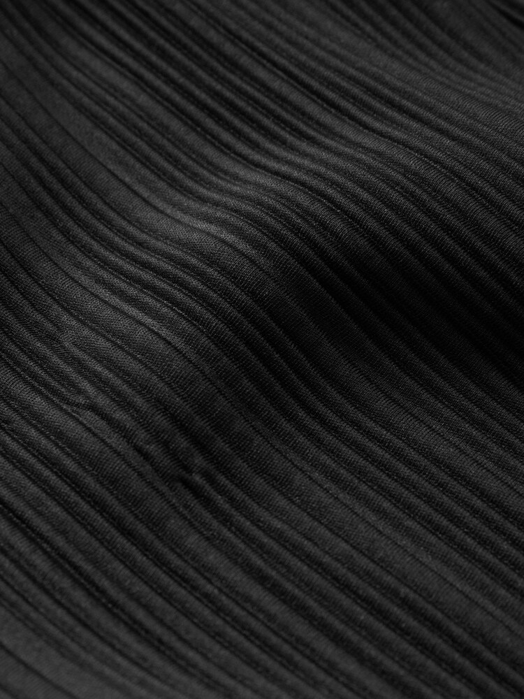 Black Tailored Plissé Wide Leg Trousers - Image 7 of 7 Black Tailored Plissé Wide Leg Trousers - Image 7 of 7