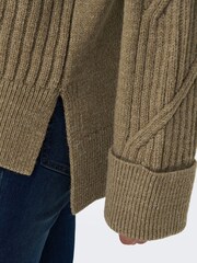 ONLY Green Long Sleeve High Neck Chunky Cosy Cable Knitted Jumper - Image 4 of 5