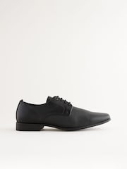 Black Slim Square Embossed Derby Shoes - Image 2 of 6