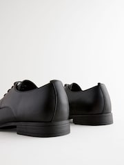 Black Slim Square Embossed Derby Shoes - Image 5 of 6
