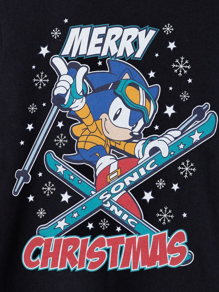 Vanilla Underground Black Sonic Boys Christmas 100% Cotton T-Shirt - Image 5 of 5