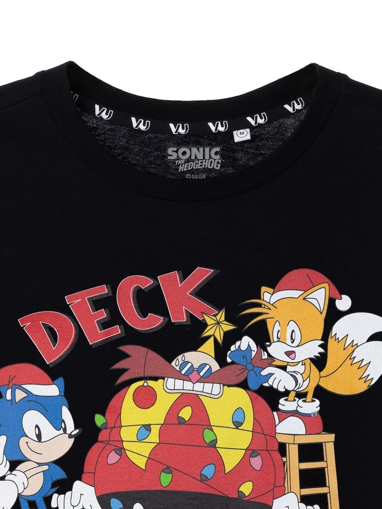 Vanilla Underground Black Sonic Mens Xmas 100% Cotton T-Shirt - Image 2 of 5