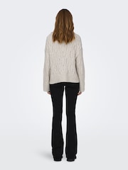 ONLY Cream Long Sleeve High Neck Chunky Cosy Cable Knitted Jumper - Image 2 of 6