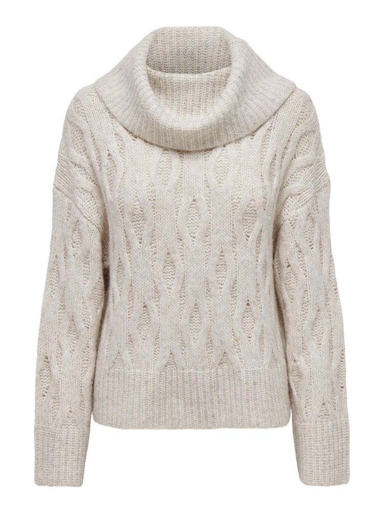 ONLY Cream Long Sleeve High Neck Chunky Cosy Cable Knitted Jumper - Image 6 of 6 ONLY Cream Long Sleeve High Neck Chunky Cosy Cable Knitted Jumper - Image 6 of 6