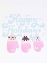 Pusheen blanco - Vanilla Underground Ladies Christmas 100% Cotton T-Shirt - Imagen 4 de 4