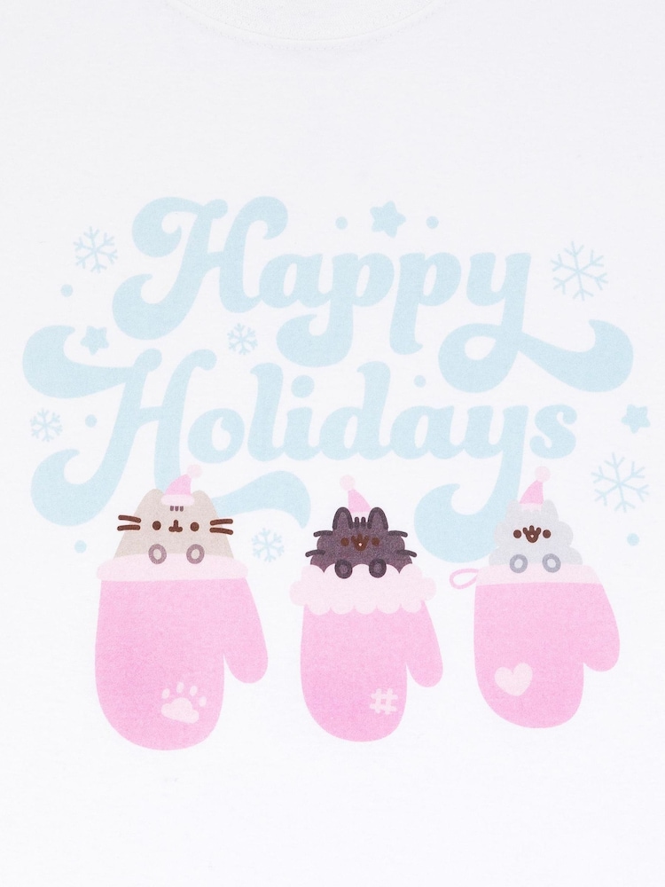 Pusheen blanco - Vanilla Underground Ladies Christmas 100% Cotton T-Shirt - Imagen 4 de 4