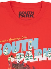Vanilla Underground Red South Park Mens Xmas 100% Cotton T-Shirt - Image 2 of 5