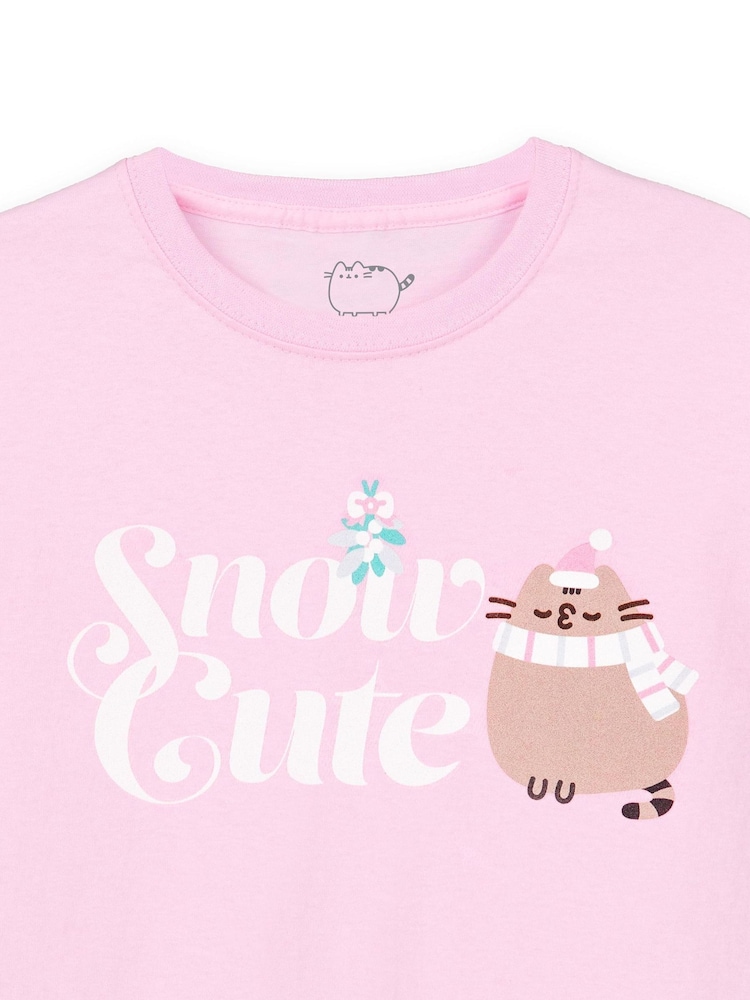 Vanilla Underground Pink Pusheen Girls Christmas 100% Cotton T-Shirt - Image 2 of 5 Vanilla Underground Pink Pusheen Girls Christmas 100% Cotton T-Shirt - Image 2 of 5
