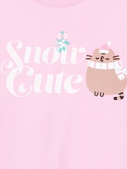 Vanilla Underground Pink Pusheen Girls Christmas 100% Cotton T-Shirt - Image 5 of 5