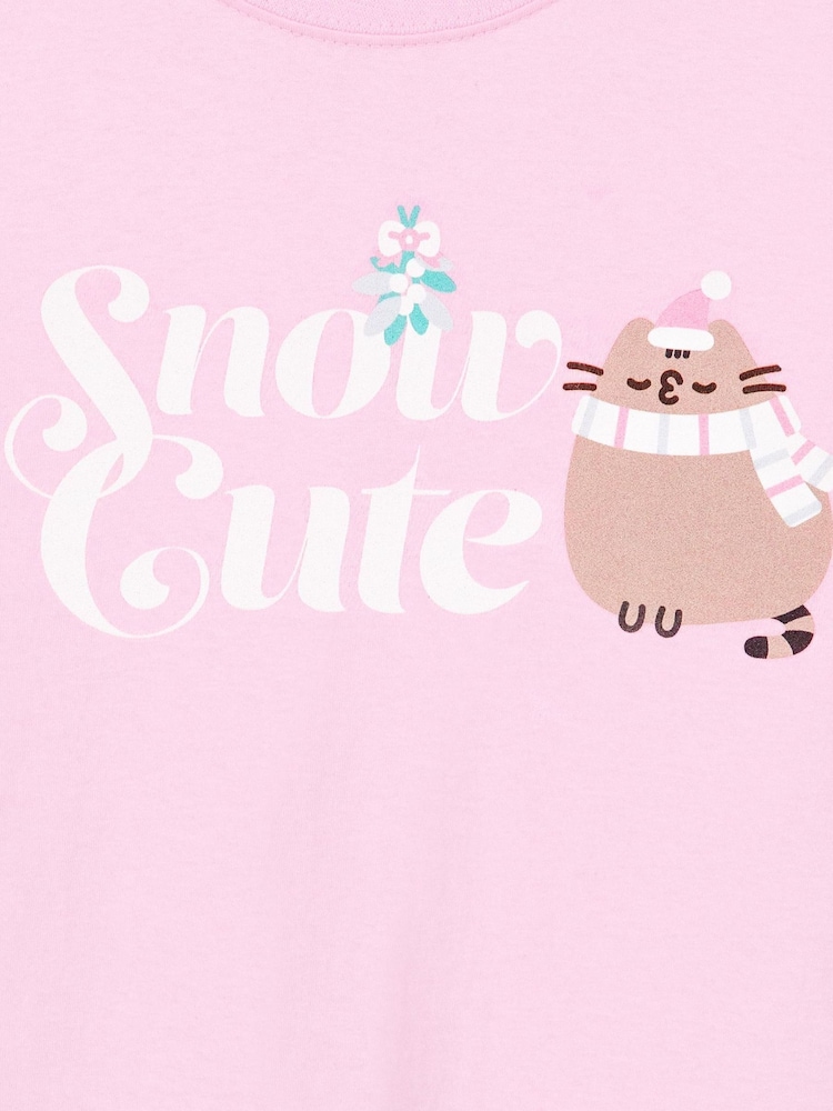 Vanilla Underground Pink Pusheen Girls Christmas 100% Cotton T-Shirt - Image 5 of 5 Vanilla Underground Pink Pusheen Girls Christmas 100% Cotton T-Shirt - Image 5 of 5