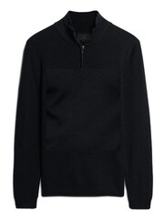 Superdry Black Merino Quarter Zip Jumper - Image 4 of 6