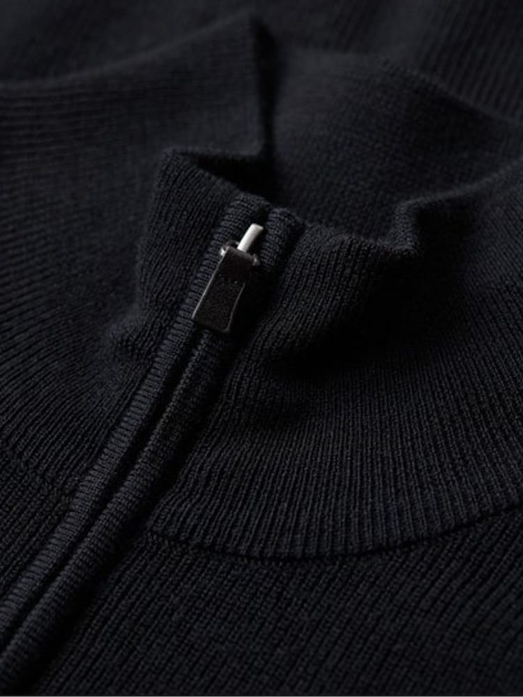 Superdry Black Merino Quarter Zip Jumper - Image 6 of 6
