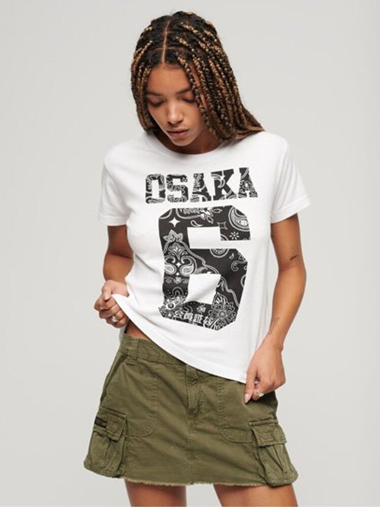 Superdry White Osaka 6 Bandana 90's T-Shirt - Image 1 of 6