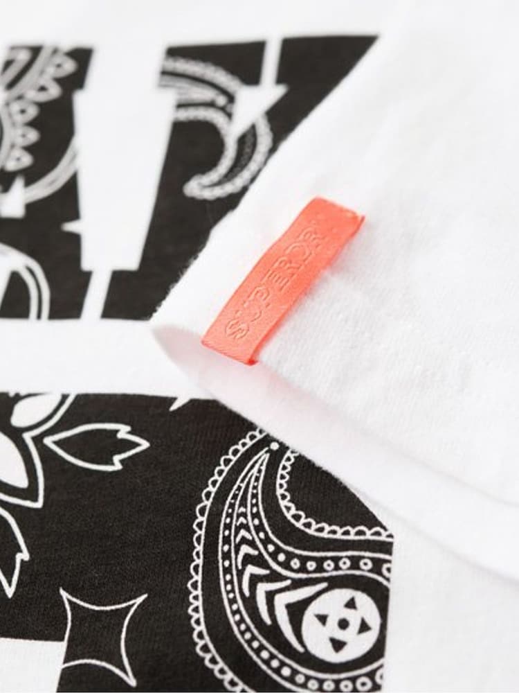 Superdry White Osaka 6 Bandana 90's T-Shirt - Image 6 of 6