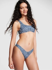 Victoria's Secret PINK Midnight Navy Blue Bandana Brazilian Bikini Bottom - Image 1 of 2