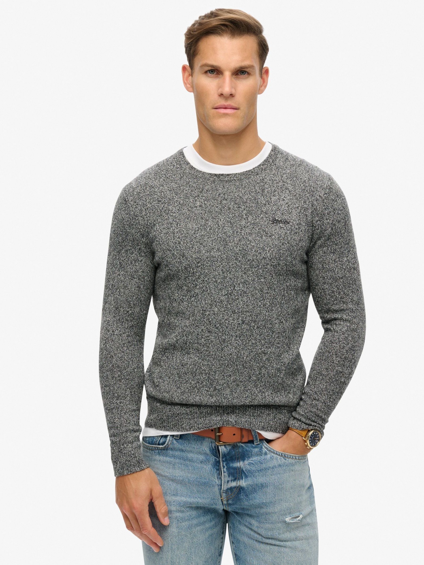Buy SUPERDRY Grey Essential Crew Jumper from Next Oman