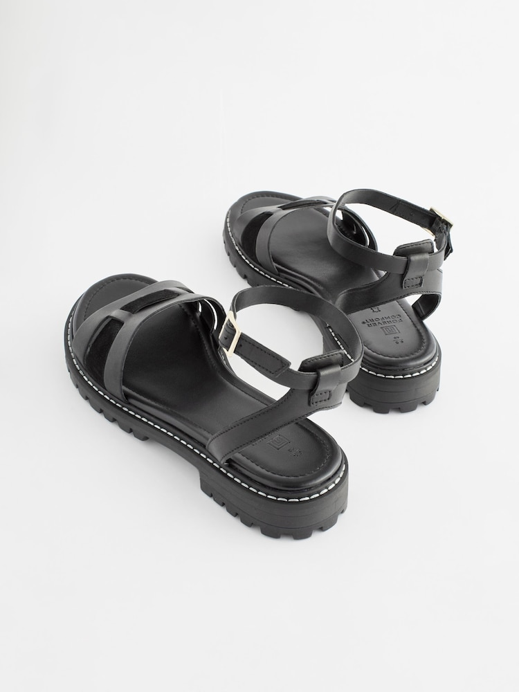 črna - Usnjeni sandali z nabranimi paščki Forever Comfort® - Slika 2 iz 6 črna - Usnjeni sandali z nabranimi paščki Forever Comfort® - Slika 2 iz 6