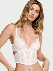 Victoria's Secret White Coconut Longline Boho Floral Bra - Image 1 of 3