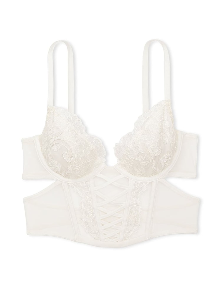 Victoria's Secret White Coconut Longline Boho Floral Bra - Image 3 of 3