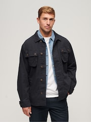 Superdry Black 100% Cotton Military Overshirt Jacket - Image 1 of 6