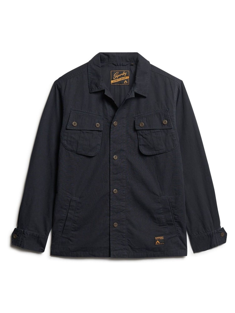 Superdry Black 100% Cotton Military Overshirt Jacket - Image 4 of 6