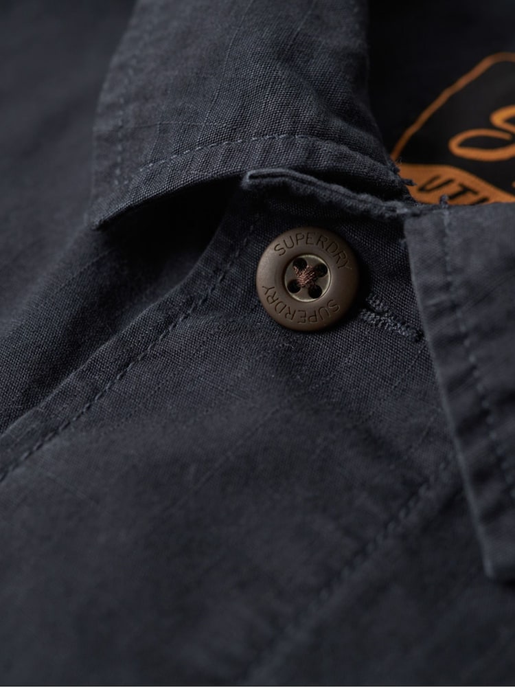 Superdry Black 100% Cotton Military Overshirt Jacket - Image 5 of 6