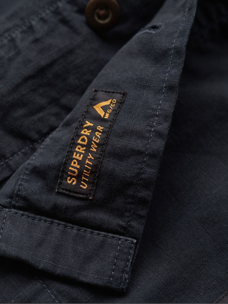 Superdry Black 100% Cotton Military Overshirt Jacket - Image 6 of 6