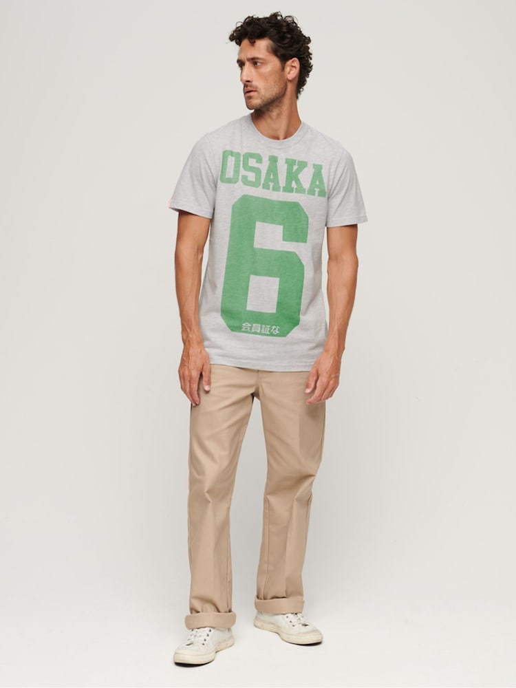Superdry Grey Osaka 6 Marl Standard T-Shirt - Image 2 of 6