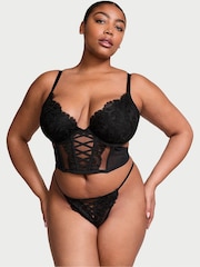 Victoria's Secret Black Longline Boho Floral Bra - Image 3 of 4