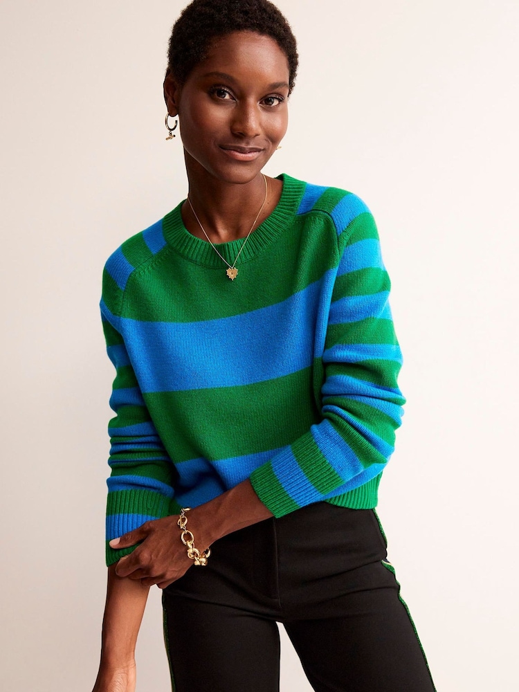 Boden Blue/Green Olivia Merino Jumper - Image 1 of 6