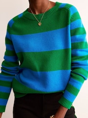 Boden Blue/Green Olivia Merino Jumper - Image 4 of 6