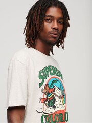 Superdry Cream Cream Travel Postcard Graphic T-Shirt - Image 2 of 6