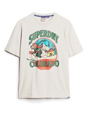 Superdry Cream Cream Travel Postcard Graphic T-Shirt - Image 4 of 6