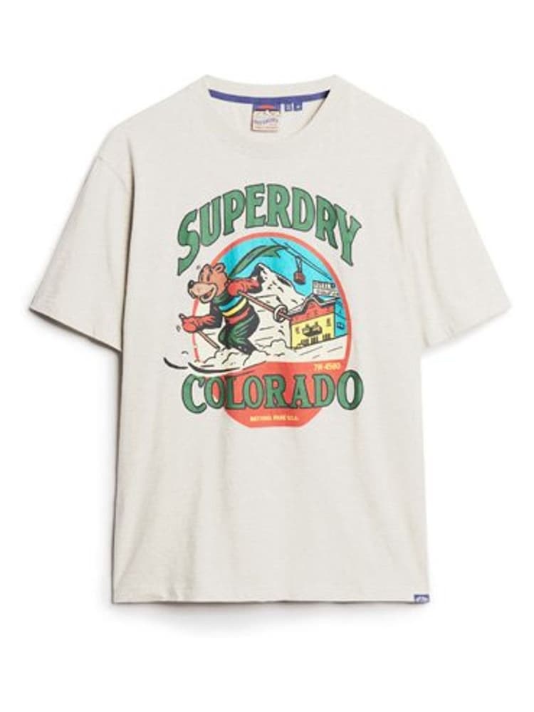 Superdry Cream Cream Travel Postcard Graphic T-Shirt - Image 4 of 6