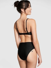Victoria's Secret Pink Pure Black High Waisted Bikini Bottom - Image 2 of 3