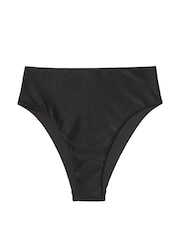 Victoria's Secret Pink Pure Black High Waisted Bikini Bottom - Image 3 of 3