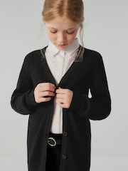 Clarks Black Senior Girls School Longline Cable Cardigan - Image 3 of 9