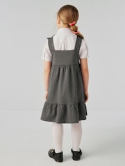 Clarks Grey Girls Frill Ponte School Pinafore Dress - Image 4 of 10