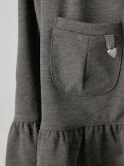 Clarks Grey Girls Frill Ponte School Pinafore Dress - Image 6 of 10