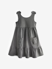 Clarks Grey Girls Frill Ponte School Pinafore Dress - Image 7 of 10