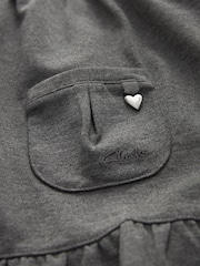 Clarks Grey Girls Frill Ponte School Pinafore Dress - Image 9 of 10