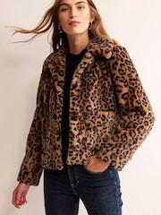 Boden Animal York Faux-Fur Coat - Image 1 of 4