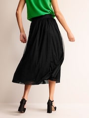 Boden Black Tulle Full Midi Skirt - Image 2 of 5