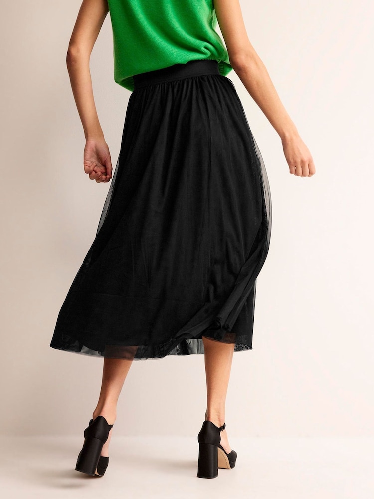 Boden Black Tulle Full Midi Skirt - Image 2 of 5