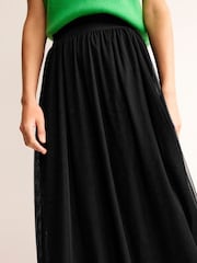 Boden Black Tulle Full Midi Skirt - Image 4 of 5