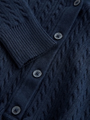 Clarks Navy Cable Knit Frill School Cardigan - Image 10 of 10